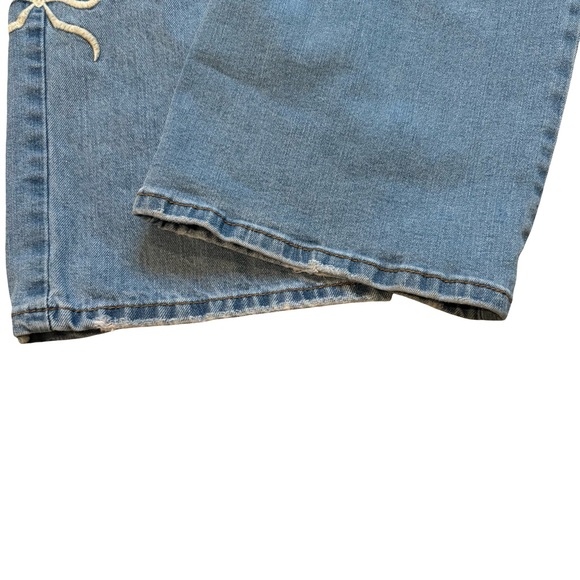 Flying Angel Y2K Baggy Bow Embroidered Jeans, Sz 5/27 - Picture 13 of 16